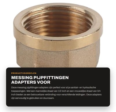 Dailygoods - Messing Pijpfittingen Adapters voor Sanitair en Hydraulica
