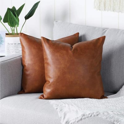 Kussenhoes Kunstleer Decoratieve Kussenhoes Moderne Effen Buiten Luxe Kussenhoes voor Bank Sofa Bed 50x50cm