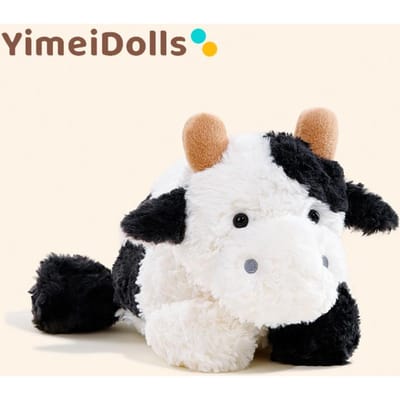 Nieuw Schattig Schattig Koe Pop Kalf Pluche Speelgoed Pop Lappenpop Verjaardagscadeau Meisje 23 cm black