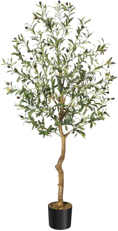 NordHaus Kunstmatige Olijfboom - Olijfplant in Pot - Faux Boom - Onderhoudsvrij Design - 150 cm Hoog