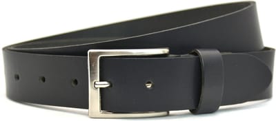 Heren Riem volnerf Leer zwart - 3.5 cm Breed - Broekriem - Nette Riem - Pantalon Riem - Maat: 95 / Totale lengte 110 cm - Echt Leer