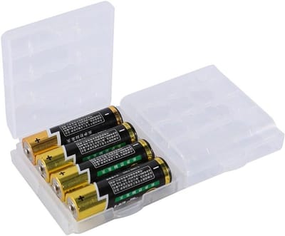 Batterijhouder Transparant - Opbergbox Batterijen - Batterijen Opbergen - Stapelbaar Ontwerp - 10 Stuks - Helder Wit