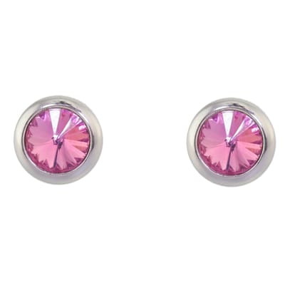 Behave – Oorstekers – Roze Zilverkleur – Rond design – 0.8 cm – Nikkelvrij