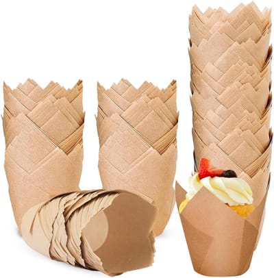Tulpenvormpjes voor Muffins - 200 Stuks Papieren Bakvormpjes voor Cupcakes en Gebakjes