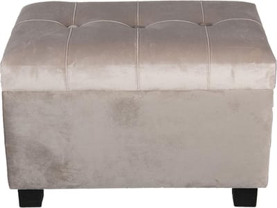Clayre & Eef Poef 50x34x33 cm Beige Hout