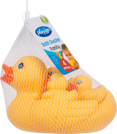 Playgro Badeendjes Familie – badeend - badeendjes - Volledig Afgesloten - Schimmelvrij - waterspeelgoed baby - Waterspeelgoed Peuters Mama eend en 3 eendjes - BPA vrij