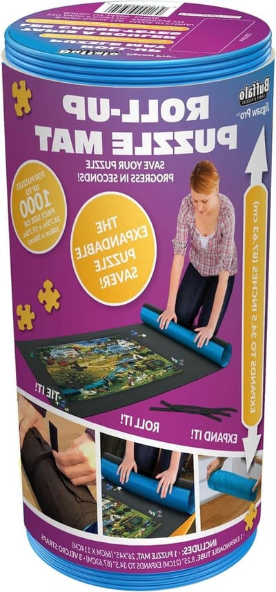 Oprolbare Puzzelmat - Puzzelmat met Buizen - Puzzels Opbergen - Unieke Stretchbuis - 66 x 1118 cm - Blauw