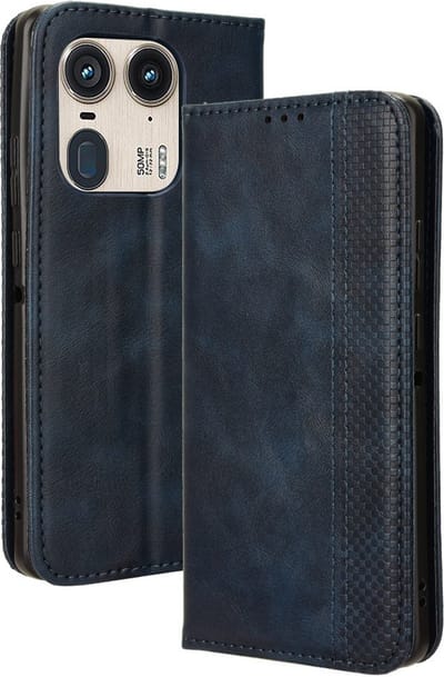 Coverup Hoesje - Geschikt voor Xiaomi Poco F6 Hoesje - Coverup Vintage Book Case - Blauw