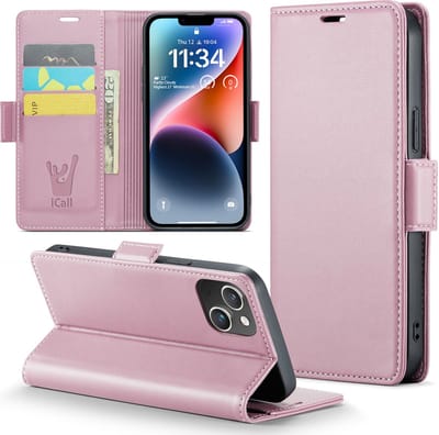 Hoesje geschikt voor iPhone 14 - HyperCase Book Cover Kunstleer Rose