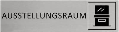 CombiCraft Aluminium Deurbordje "Ausstellungsraum " 165x45mm met tape