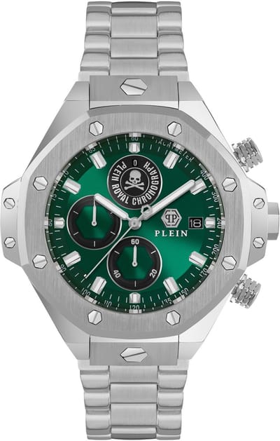 Philipp Plein Plein Chrono Royal PWLFA0425 Horloge - Staal - Zilverkleurig - Ø 46 mm
