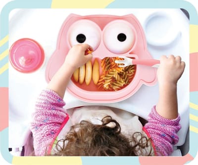 Brunoko Baby Servies Roos - Baby Slabbetjes - Baby Bord - Eetset Baby - Servies baby - Bord Baby - Bordje Baby - Baby Eetset - Baby Eetbakje - Baby Eetbord