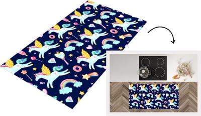 Keukenloper - Loper keuken - Eenhoorn - Regenboog - Diamant - Patronen - 120x60 cm - Keukenloper vinyl