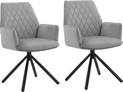 Preston-Eetkamerstoel - 2 Pack - Lichtgrijs