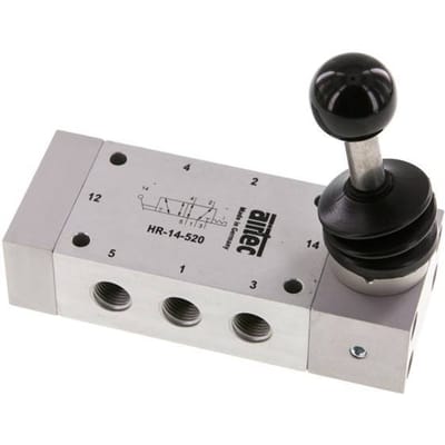 5/2 G1/4''  Handbediend Ventiel Detent 0-12bar/0-168psi Airtec
