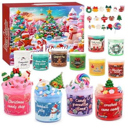 DIY Kerst Adventskalender 2024 - 24 Dagen Aftellen met Kristal Slijm voor Kinderen