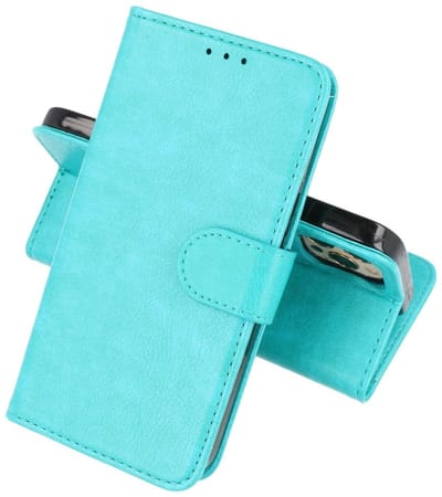 Hoesje Geschikt voor iPhone 12 Pro Max - Kaarthouder Book Case Telefoonhoesje - Groen