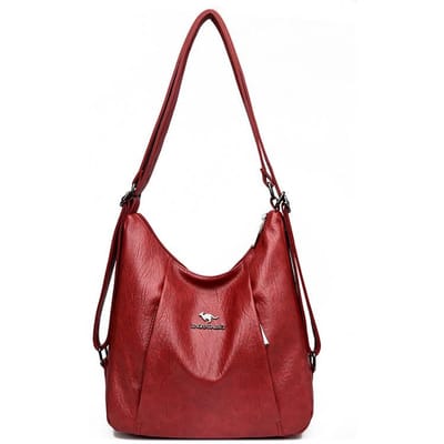 Dames Designertas/Rugzak 2-Weg, Grote PU Handtas voor Reizen en Winkelen rood