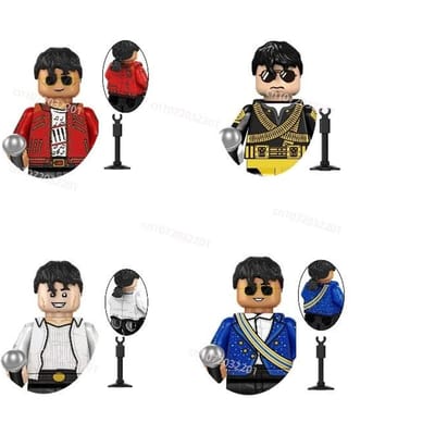 Nieuwe 148-delige Michael Bouwstenen Mini Cos Moonwalk Thriller Optreden Kostuum Assemblage Model Speelgoed Figurine Voor Fans Cadeau