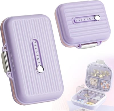 Reisvriendelijke Pillendoos met 7 Compartimenten, Mini Tablet Organizer, Vochtbestendige Medicijnbox voor Vitaminen en Dagelijkse Medicatie