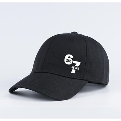 Nummer 67 Zes Zeven Print Baseballpet Mannen Vrouwen Vintage Gewassen Katoen Verstelbaar Dad Hat Sport Zon Hoed black