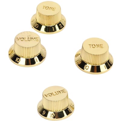 4 Stuks Elektrische Bas Volume Toonregeling Knop Robuust Verfijnd Vakmanschap Gitaar Potentiometer goud