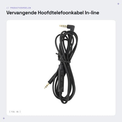 Dailygoods- Hoofdtelefoonkabel 0,5 m - Vervangend - In-line Microfoon - Afstandsbediening - Compatibel met HD4.40/HD4.50 - Goede Signaaloverdracht - Oortelefoonkabel