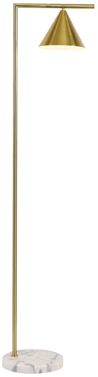 Emvae Staande Lamp - Vloerlamp - Draaibare kap - Goudkleurig Metaal met Marmeren Voet - 155 cm