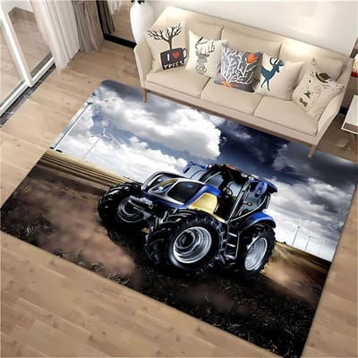 Auto Tractor Serie Patroon Tapijt, Woonkamer en Slaapkamer Huishoudelijke Artikelen, Kinderkamer Sofa Mat Deurmat Vloer Antislip Kleed Cadeau 70x100cm (28x39in)