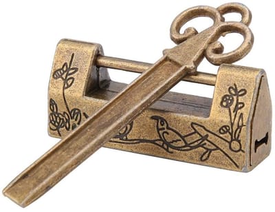 Dailygoody - Vintage Lock - Mini Hangslot - Met Sleutel - Voor Sieradenkist - Lades - Chinese Stijl - Decoratief Accessoire - Geschikt voor Opslag - U