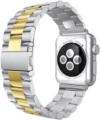 Verstelbare RVS Sportarmband voor Apple Watch 41mm 40mm 38mm, Duurzaam en Comfortabel Metalen Vervangband voor Dames en Heren