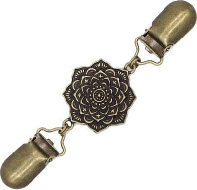 Fako Bijoux® - Vestsluiting - Vestclip - Sjaalspeld - Vestklem - Lotusbloem - Bronskleurig