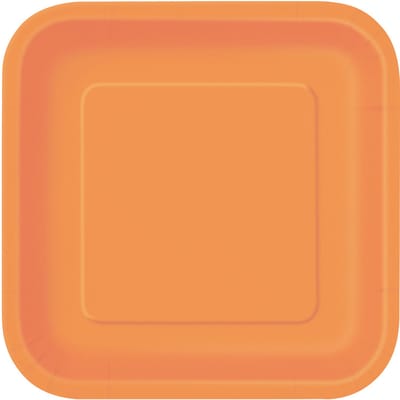 UNIQUE - Set oranje vierkante bordjes