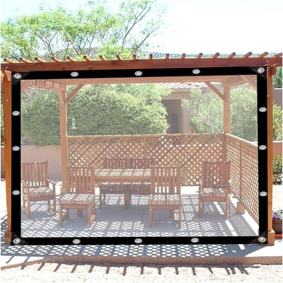 Transparante Overkapping - PE Zeil Oogjes - Bescherming Tuin - Regenbestendig Materiaal - 2.5x4 meter - Transparant