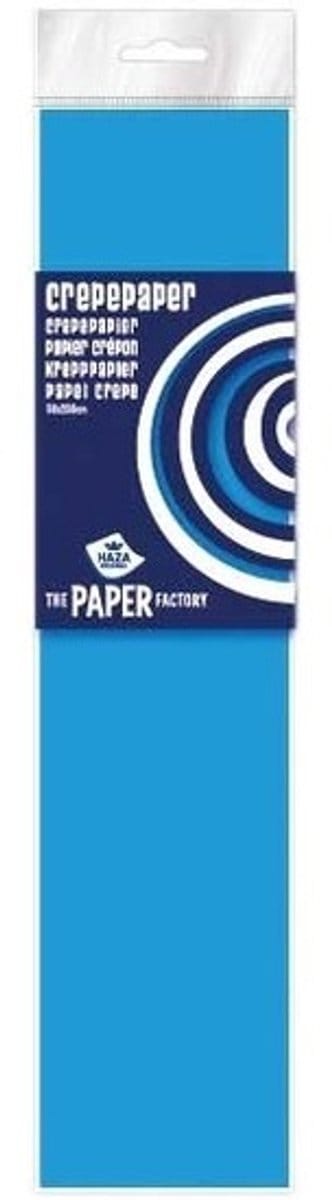 Crepe papier platte vellen - 5x - fluor blauw - 250 x 50 cm - Knutselen met papier - Knutselspullen