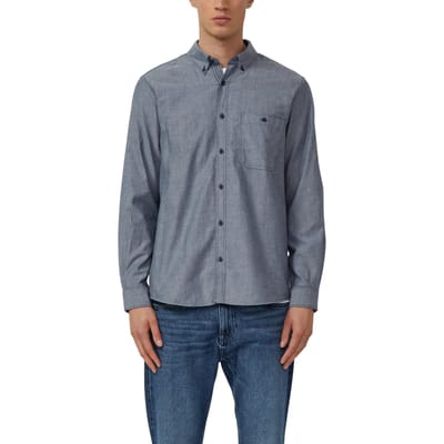 s.Oliver  Shirts Marine Maat: S | Casual Overhemden Outlet | Heren | Blauw
