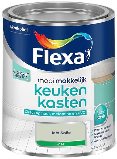 Flexa - Mooi Makkelijk Keukenkasten Mat - Iets Salie - Mengverf - 750 Ml