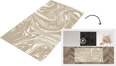 Keukenloper - Loper keuken - Marmer - Beige - Crème - 120x60 cm - Keukenloper vinyl