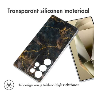 imoshion Hoesje - Geschikt voor Samsung Galaxy S25 Ultra - Design hoesje verpakking - Black Marble