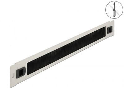 Delock 19″ Cable Management Brush Strip tool free 1U grey