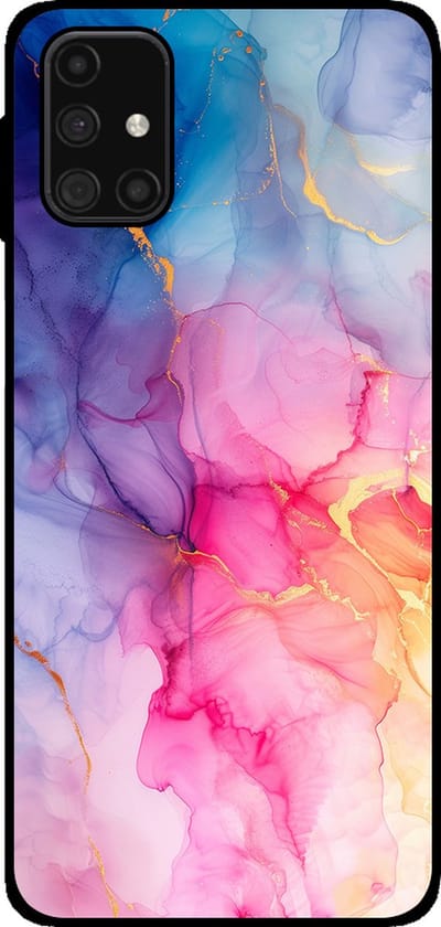 Smartphonica Telefoonhoesje Geschikt voor Samsung Galaxy M31s met marmer opdruk - TPU backcover case marble design - Regenboog geschikt voor Samsung Galaxy M31s