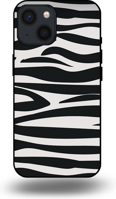 Smartphonica Telefoonhoesje geschikt voor iPhone 13 Mini met zebra opdruk - TPU backcover case met zebra print design - Zwart Wit geschikt voor iPhone 13 Mini