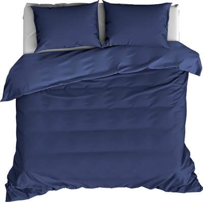 De Witte Lietaer Dekbedovertrek Katoen Satijn Olivia - Tweepersoons - 200 x 200/220 cm - Blauw