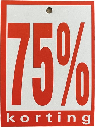 Prijskaartjes 70% korting per 100 stk.