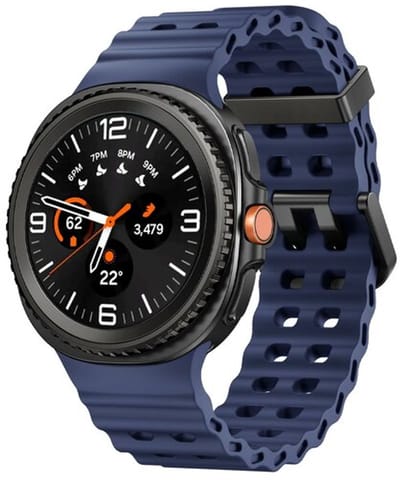 By Qubix - smartwatch bandje - Compatible Samsung bandje - Marine siliconen band - Donkerblauw - Geschikt voor Samsung Galaxy Watch 9 (40/44mm) - Watch 8 (40/44mm) - Watch 8 Classic (46mm)