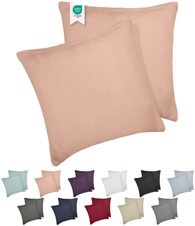 Barbons kussensloop 80x80 set van 2 - Jersey 165 g/m² kussenhoes - 100% Katoen - roze