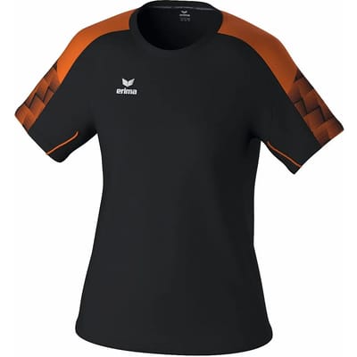 Erima Evo Star T-Shirt Dames - Zwart / Oranje | Maat: 34