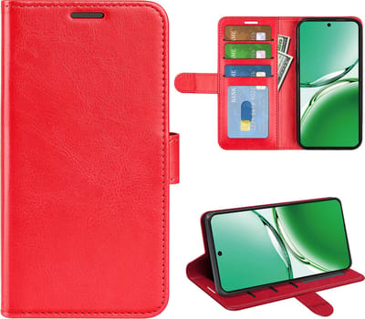 MobyDefend Hoesje - Geschikt voor Oppo Reno12 F - Wallet Book Case (Sluiting Achterkant) - Rood