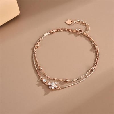925 Sterling Zilveren Zircon Bloem Charm Armband Voor Vrouwen Meisjes Feest Bruiloft Trendy Mode Sieraden Accessoires