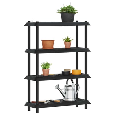 vidaXL - Plankenunit - 4-laags - 100 - x - 40 - x - 136,5 - cm - PP - Antracietkleurig